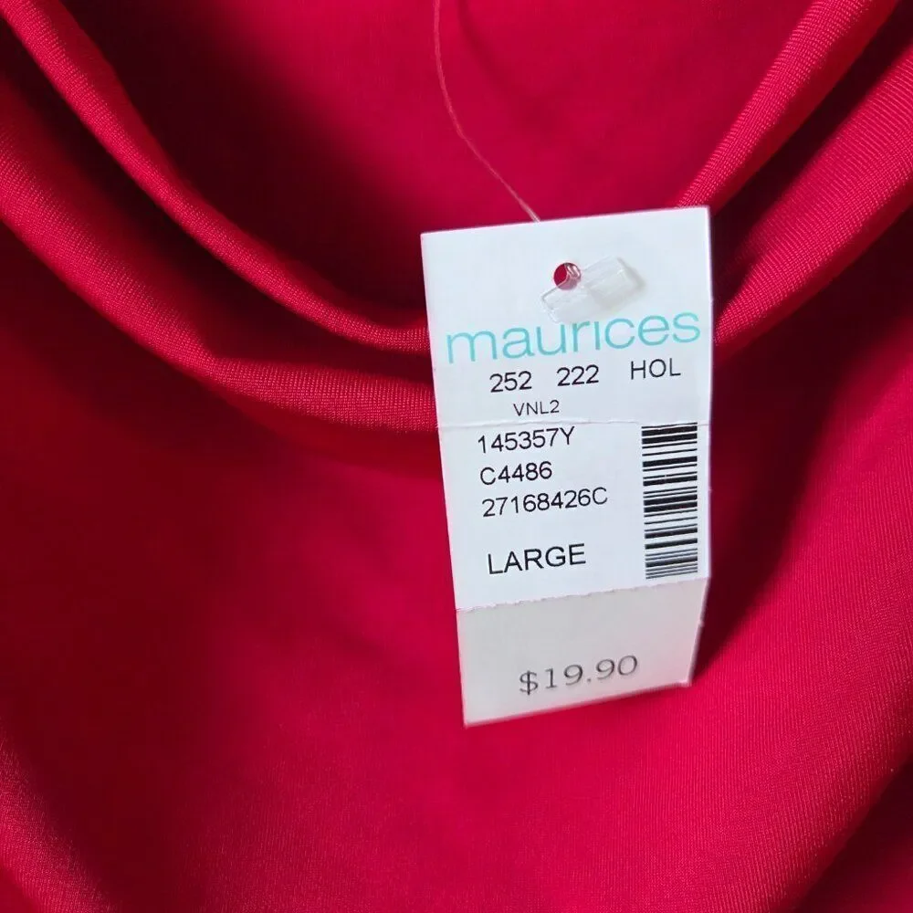 NWT MAURICES SEXY DRESS COWL NECK RED TANK TOP SIZE LARGE - Picture 9 of 12